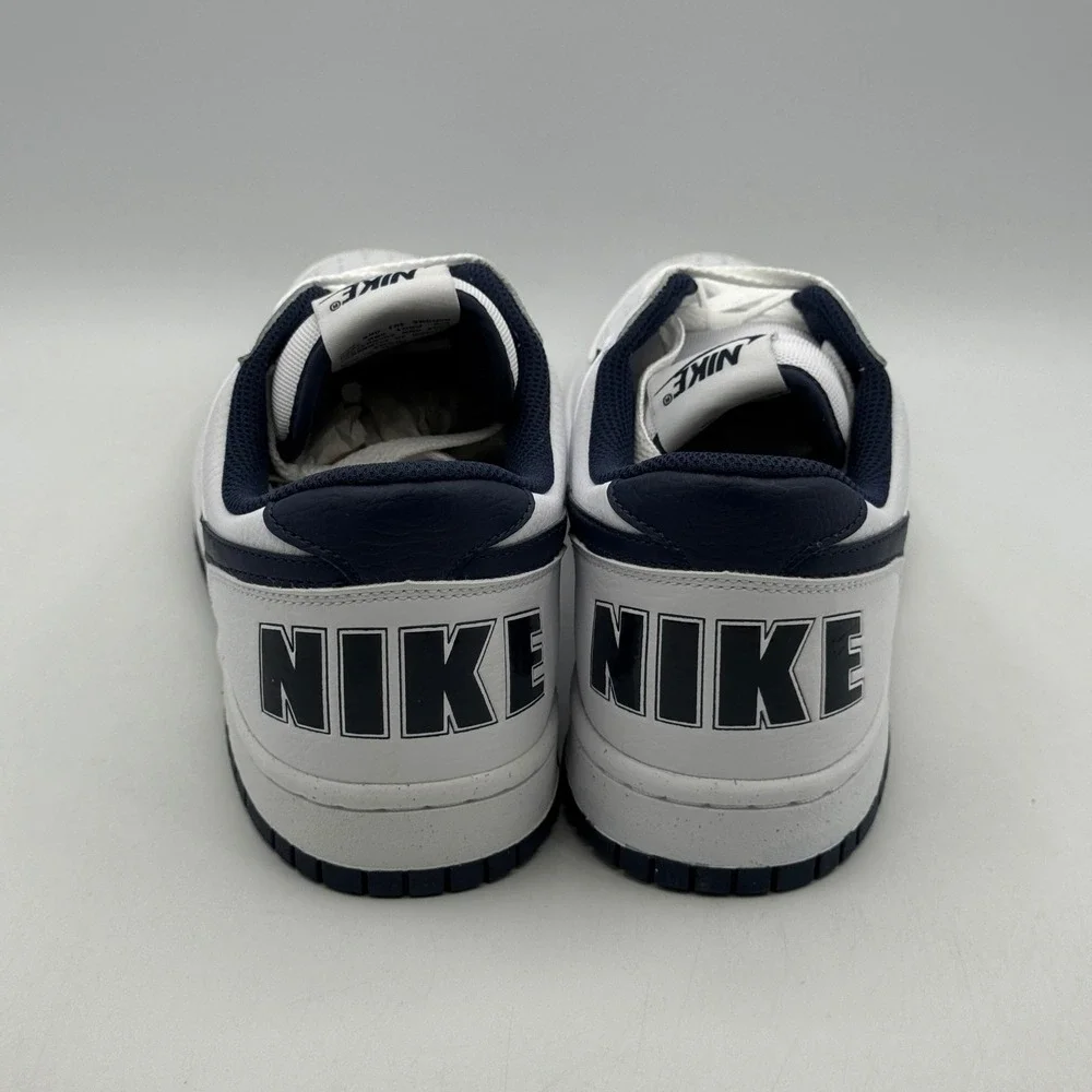 Nike Big Nike Low Shoes Mens Size 11.5 White Midnight Navy Basketball 355152-140